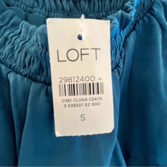 Loft Maxi Off the shoulder Maxi dress Teal SMALL NWT - Picture 2 of 4